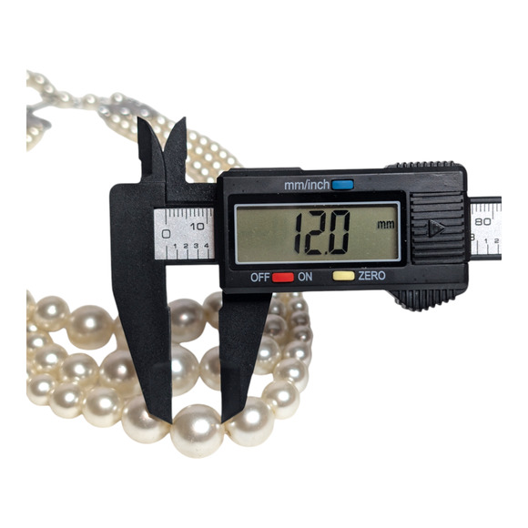 3 Layer Triple Strand Faux Pearl 20in Necklace Wedding Bridal Jewelry Vtg - Picture 4 of 6